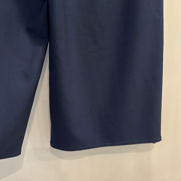 EUC Club Monaco wide leg wrap front navy blue wool blend culotte style pants - Picture 6 of 12